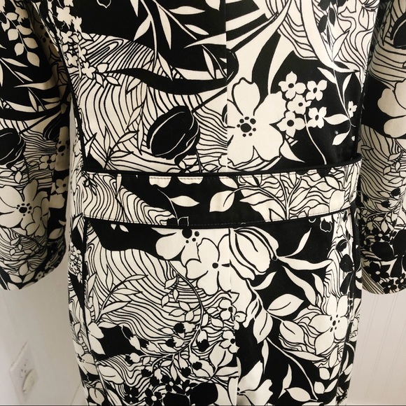 Oscar De La Renta Black & Cream Trench Coat 10P - Picture 4 of 7